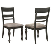 Orleans Furniture - Coaster - Bridget Wood Dining Side Chair Charcoal (Set of 2) - 108222